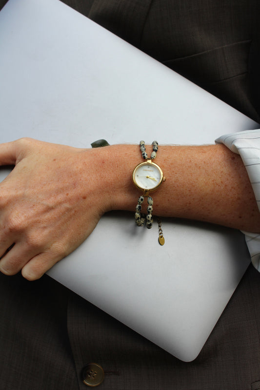 Noelia - Reloj - Piedra natural - Acero inoxidable 