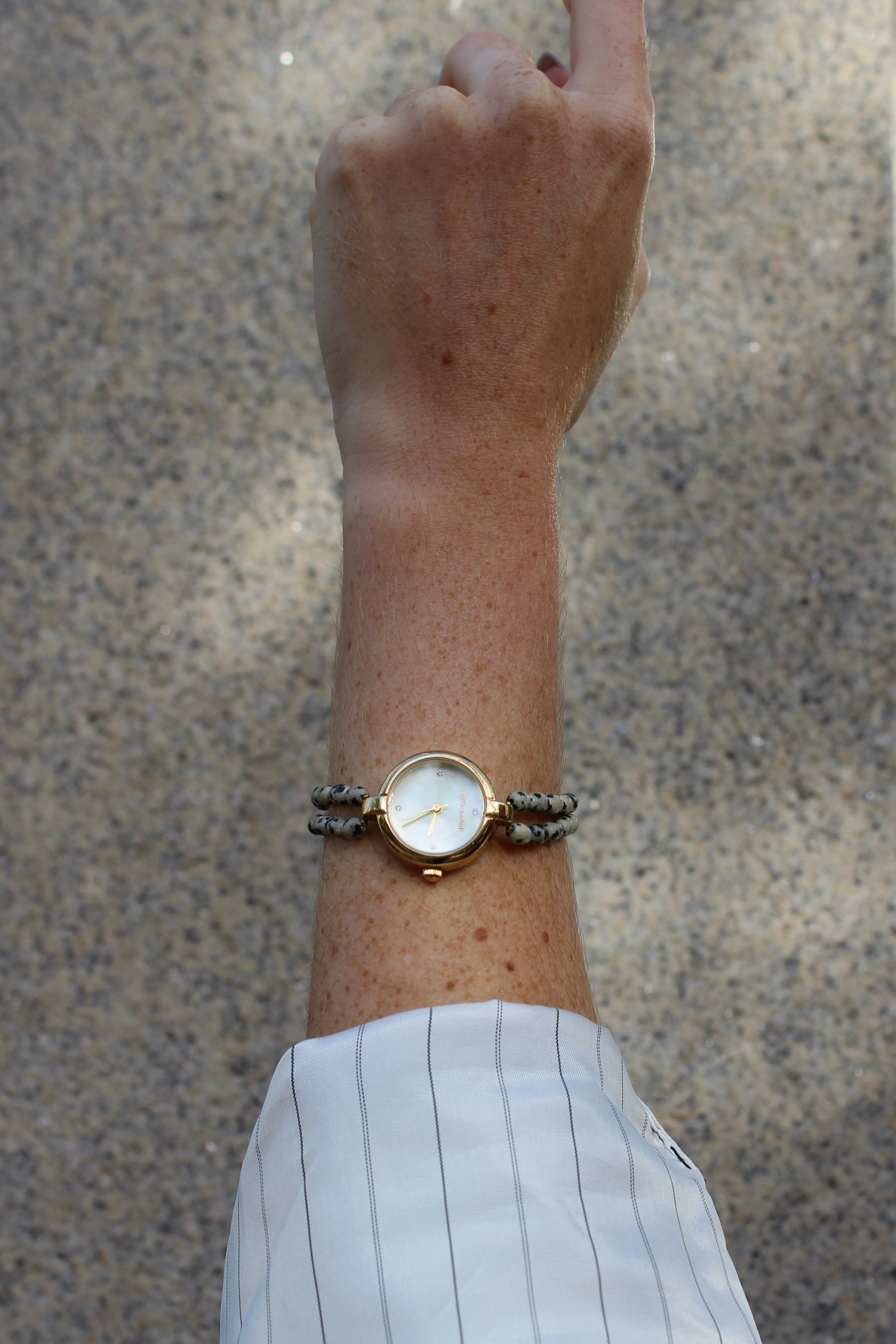 Noelia - Reloj - Piedra natural - Acero inoxidable 
