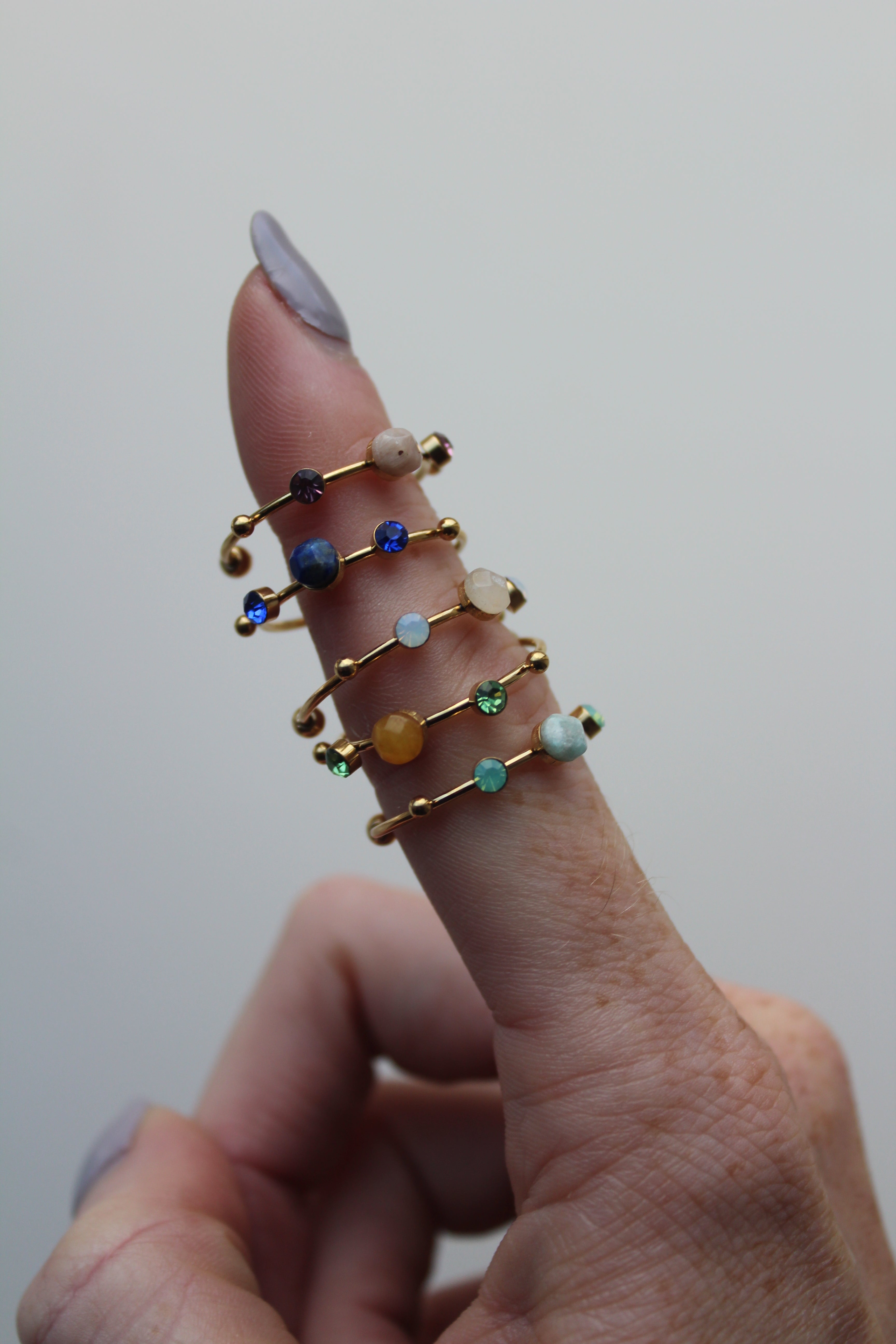 Victoria - Ring – Stainless Steel – Natural Stone – Adjustable