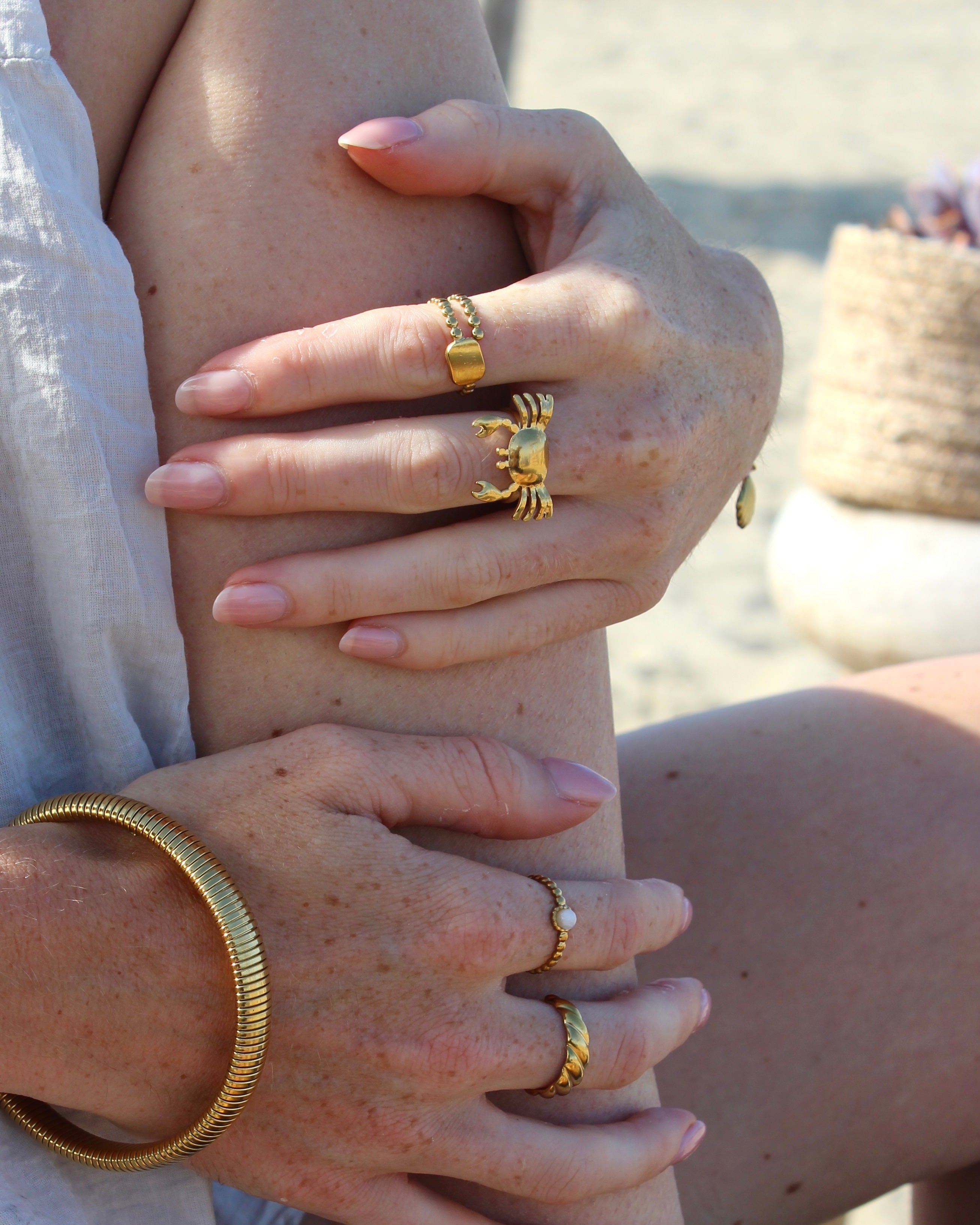 Crabby - Anillo - Acero inoxidable - Ajustable