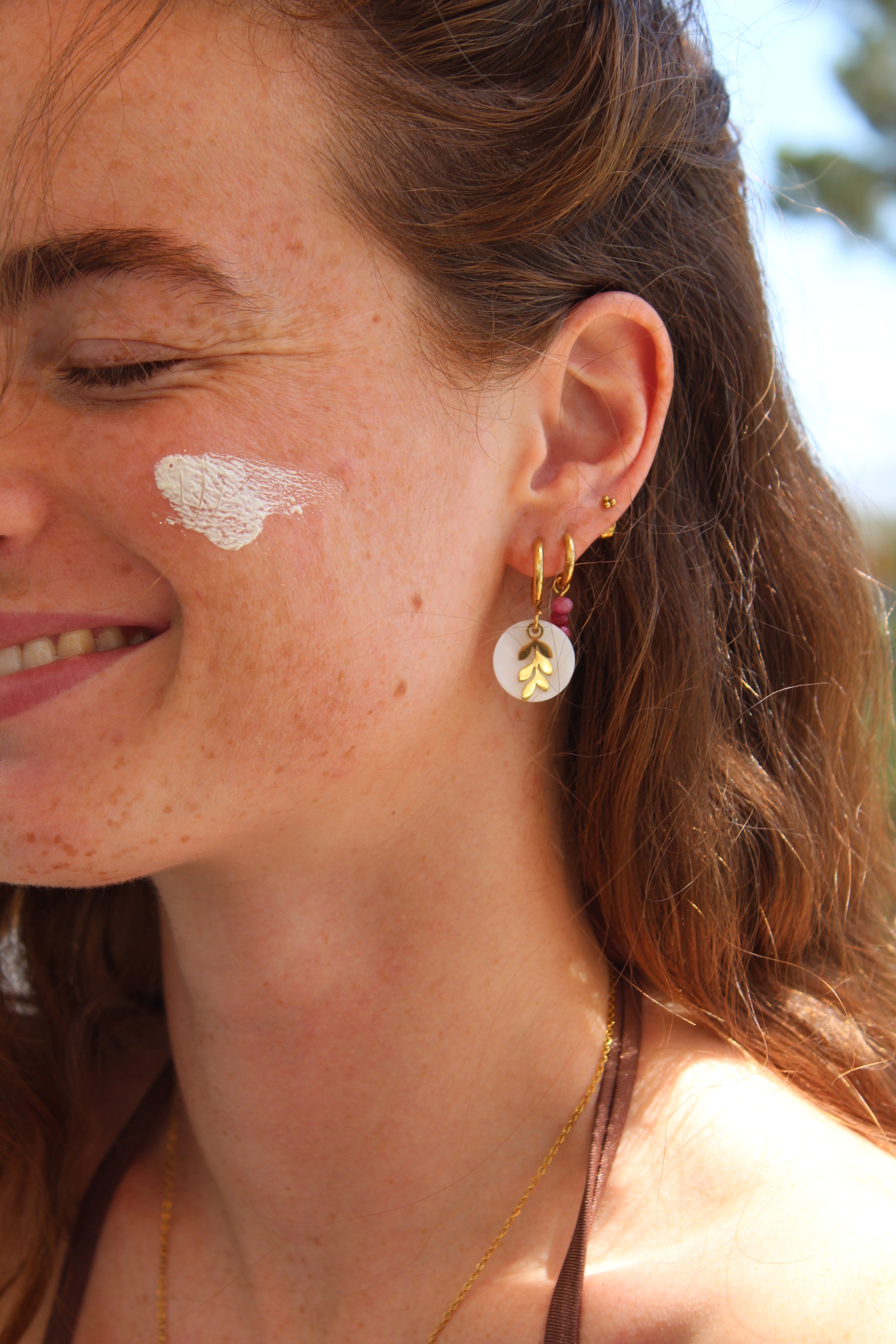 Luna - Pendientes - Piedra natural - Acero inoxidable