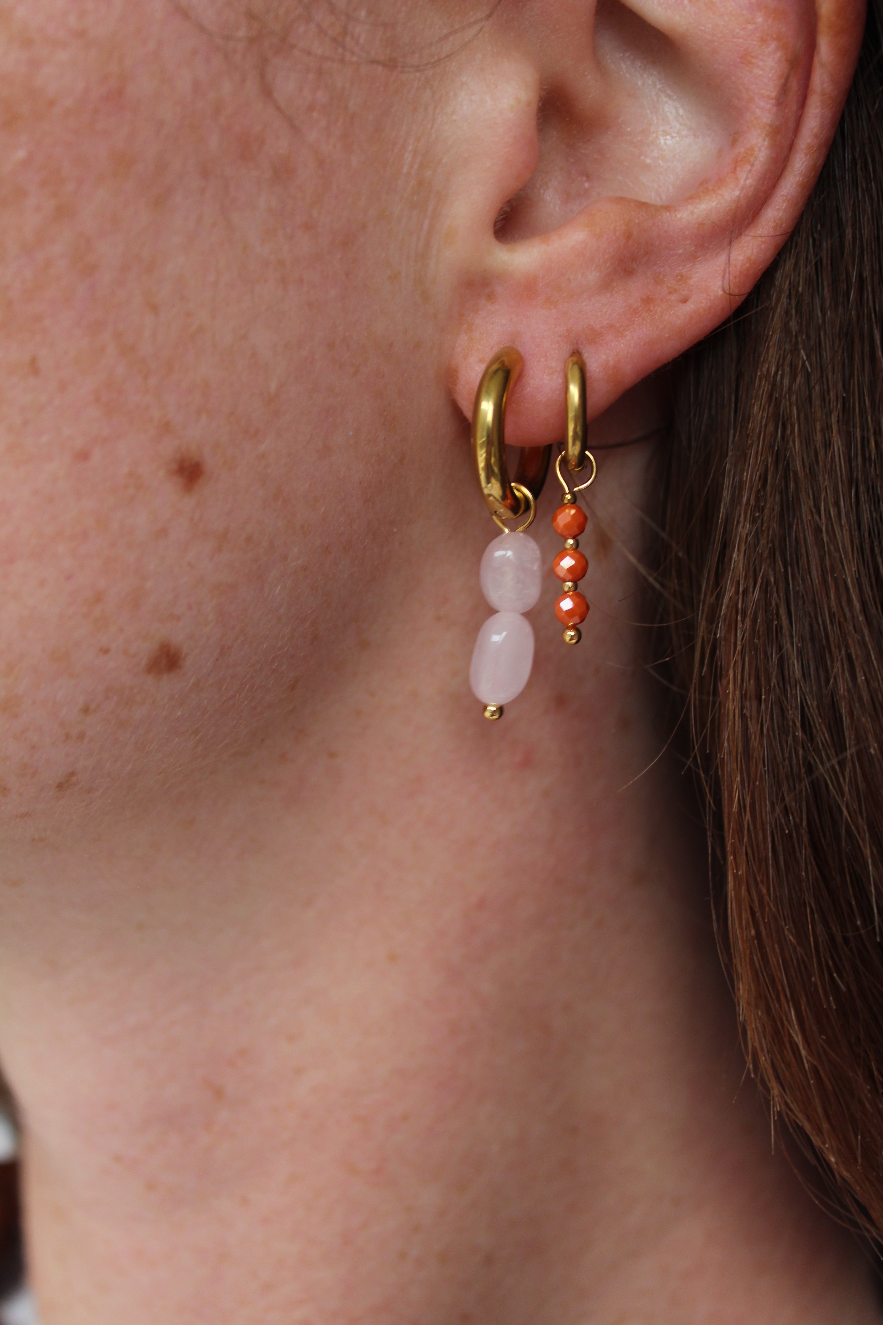 Mon Cheri - Earrings - Natural Stone - Stainless Steel