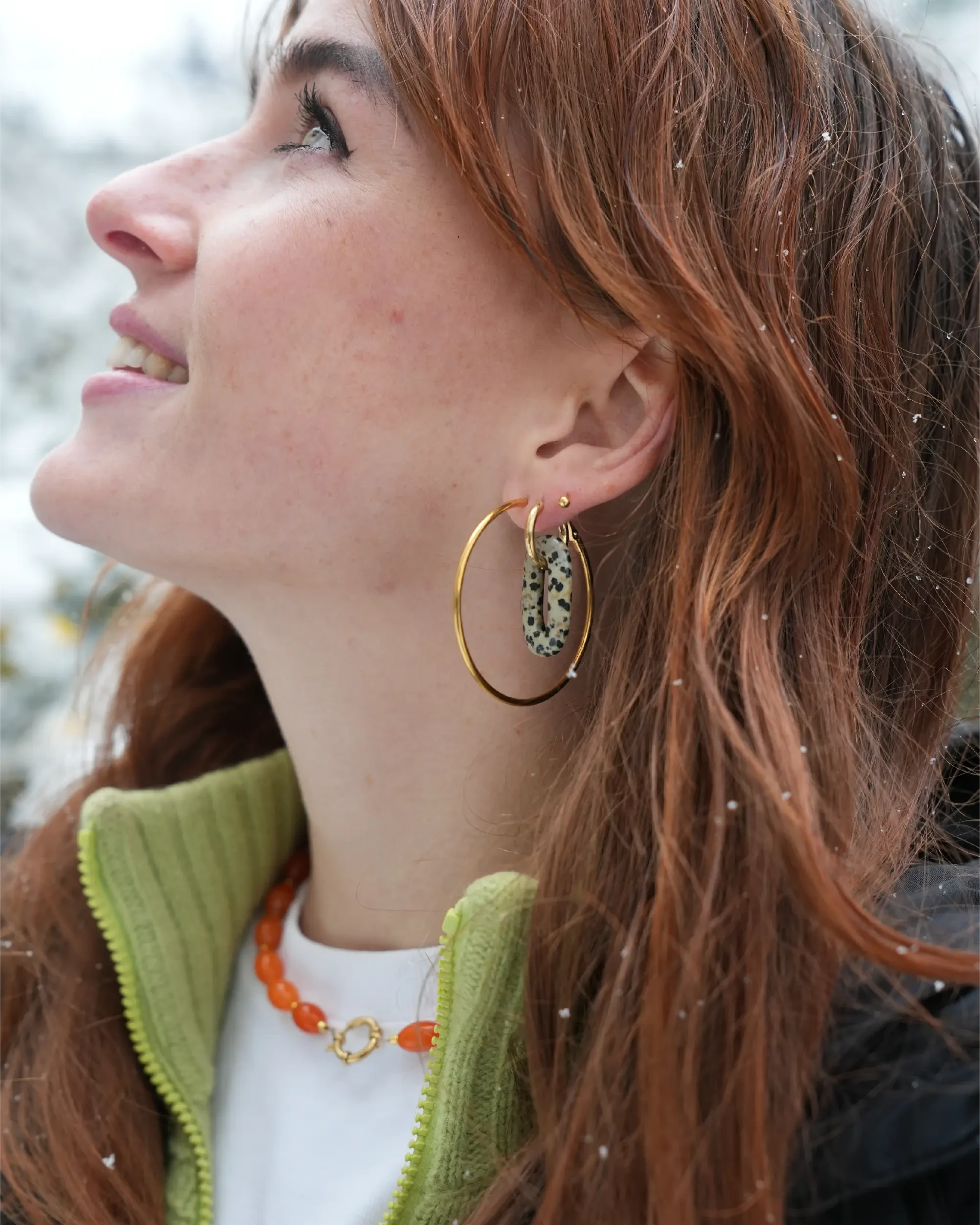 Sierra  - Pendientes - Piedra natural - Acero inoxidable