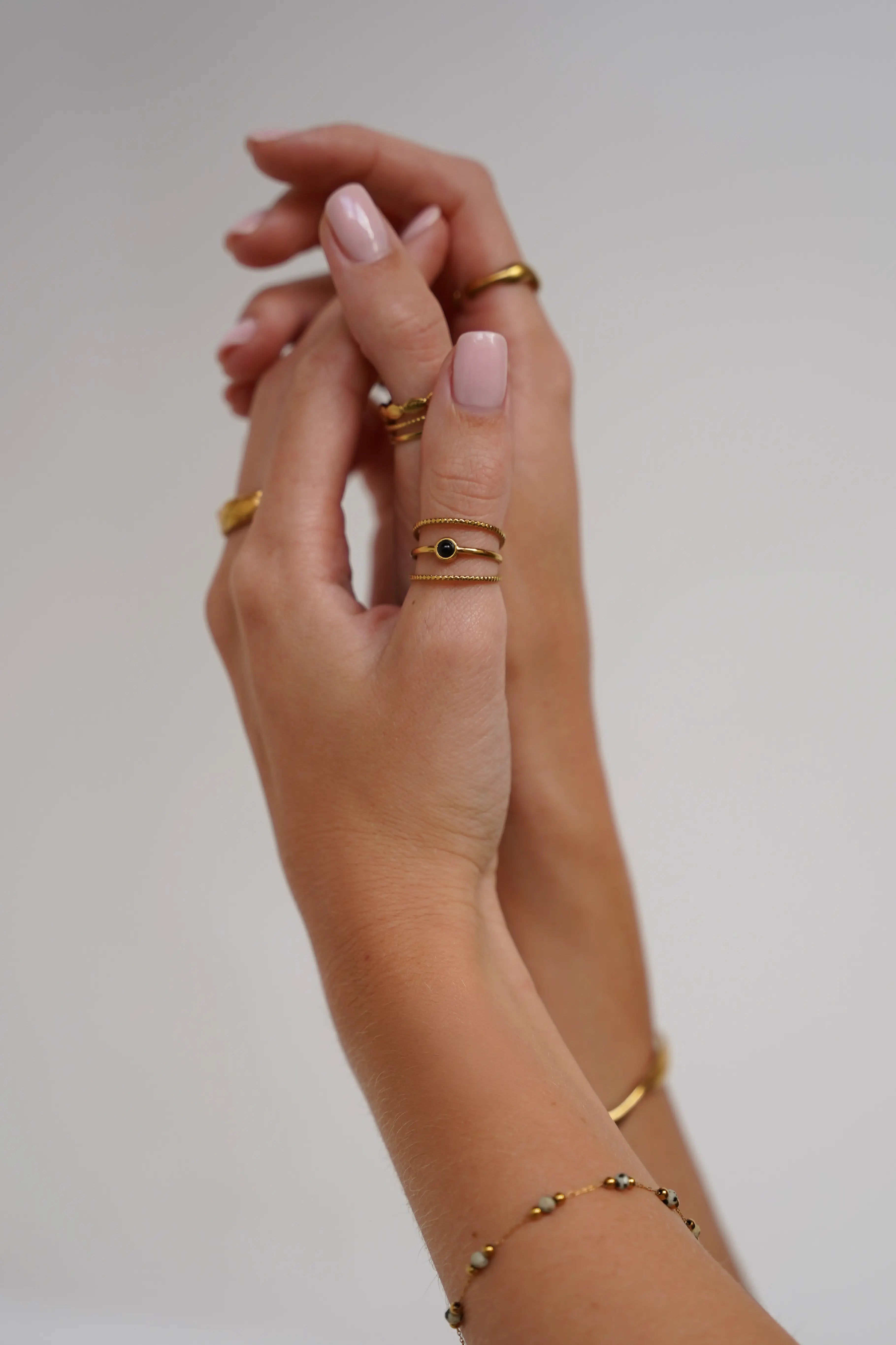 Aarya - Anillo - Piedra natural - Acero inoxidable - Ajustable