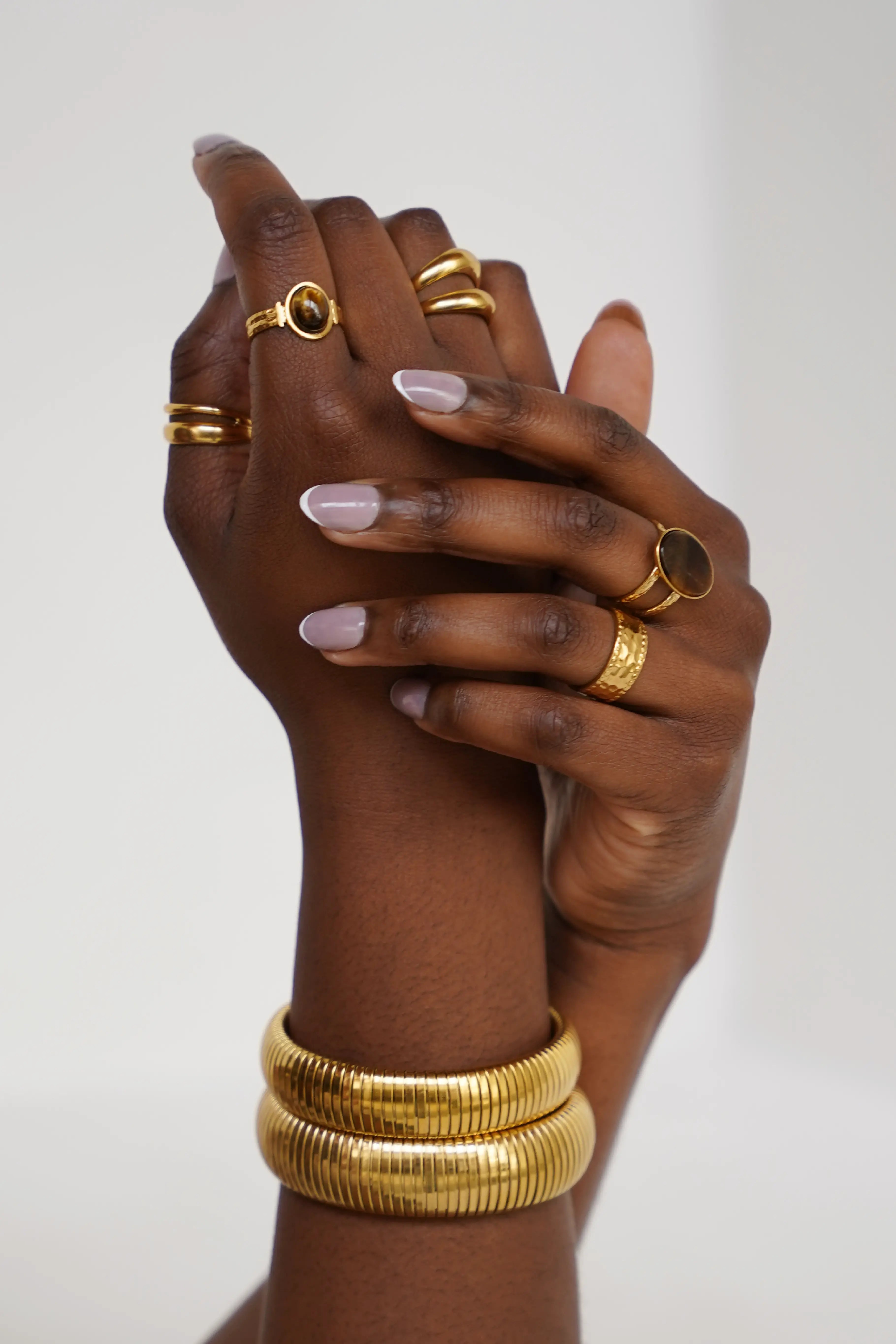 Megane - Anillo - Piedra natural - Acero inoxidable - Ajustable