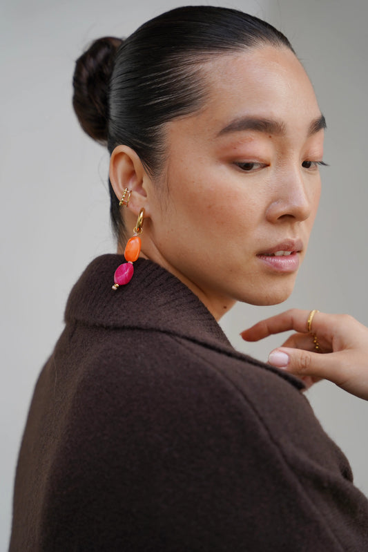 Doble punteado - Pendientes - Acero inoxidable
