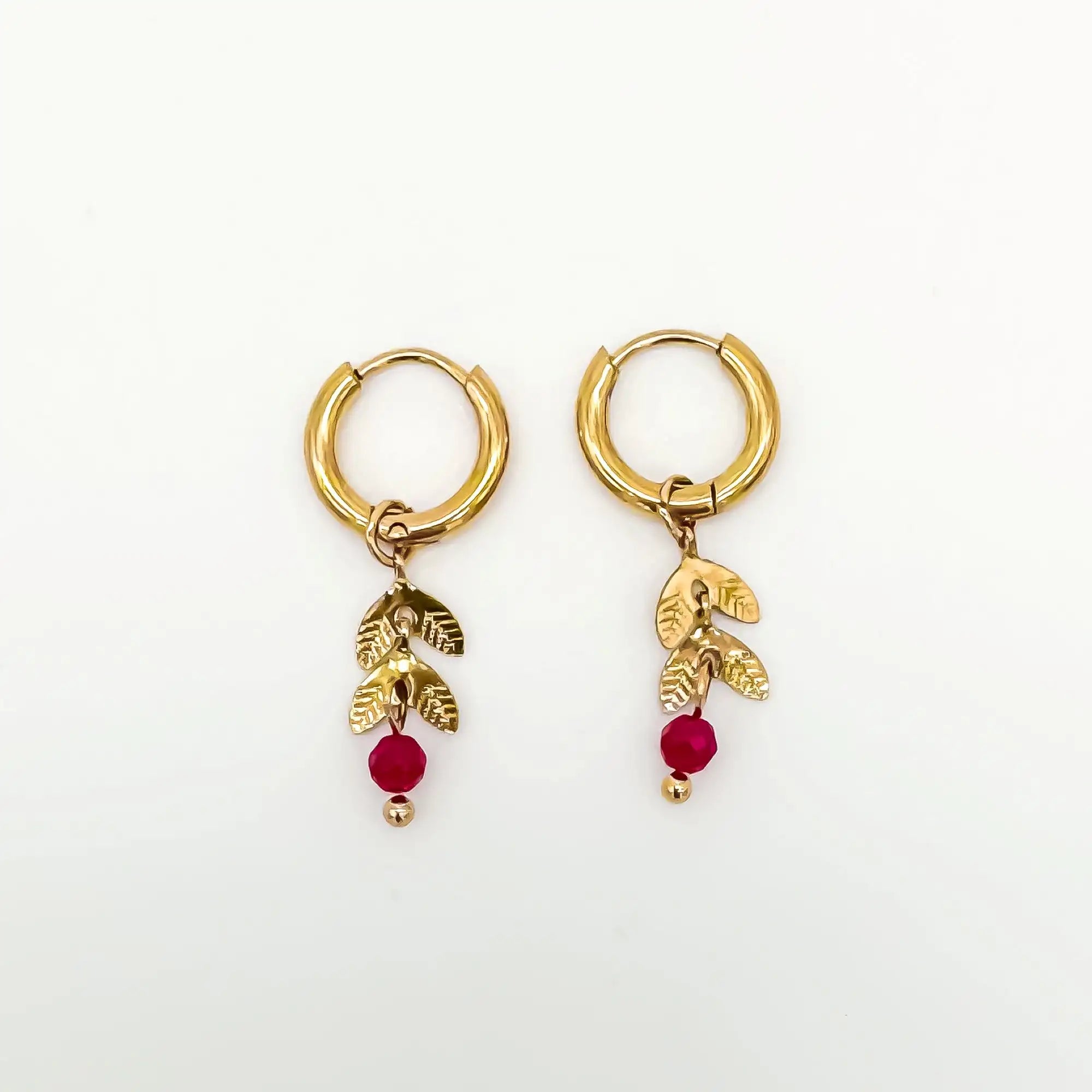 Stone Leaf - Earrings - Stainless Steel
