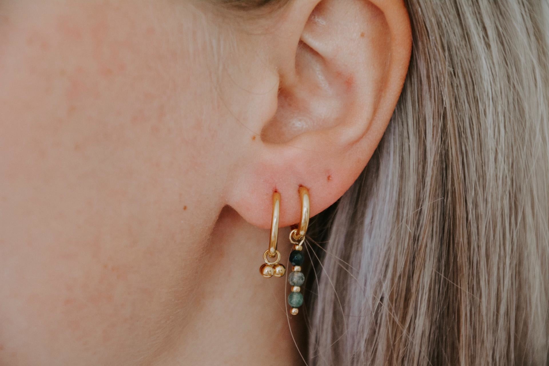 Mon Cheri - Earrings - Natural Stone - Stainless Steel