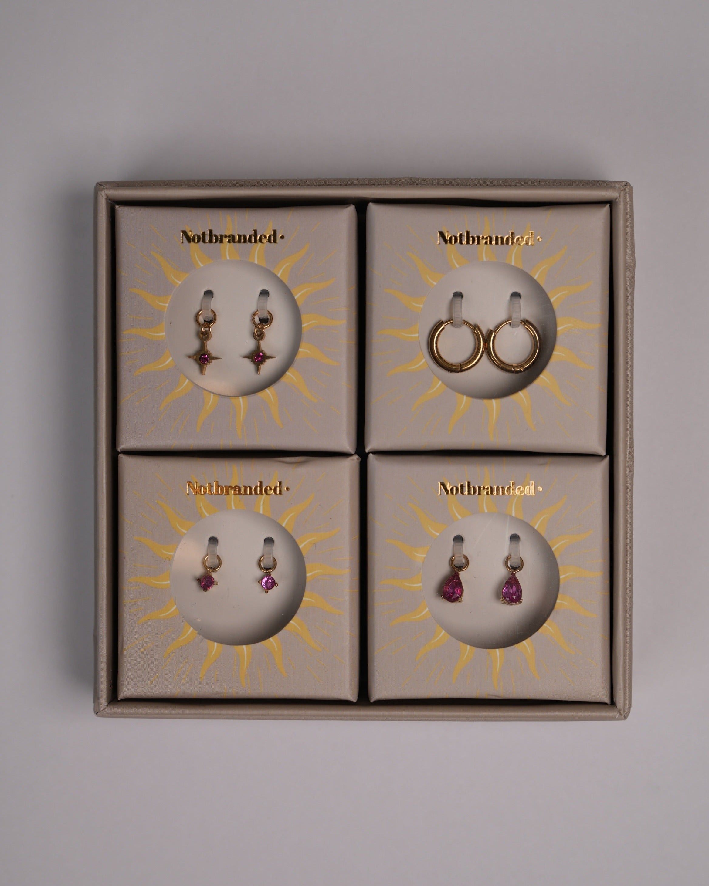 Birthstonebox  - Pendientes – Set – Acero inoxidable