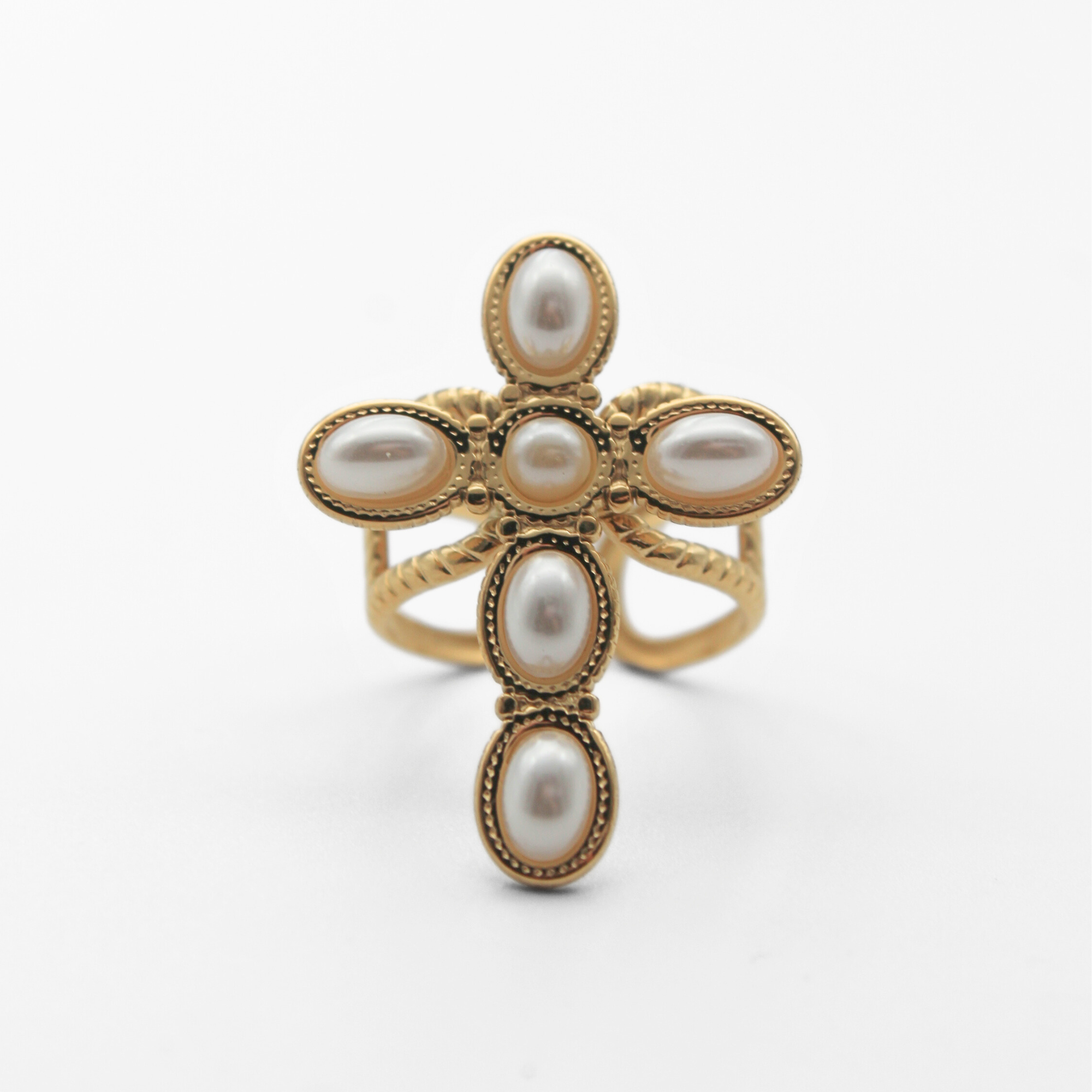 Cross - Anillo - Acero inoxidable - Ajustable