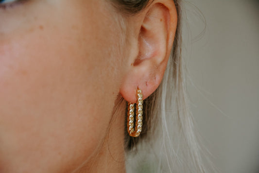 Turned Square - Earrings - Stainless Steel