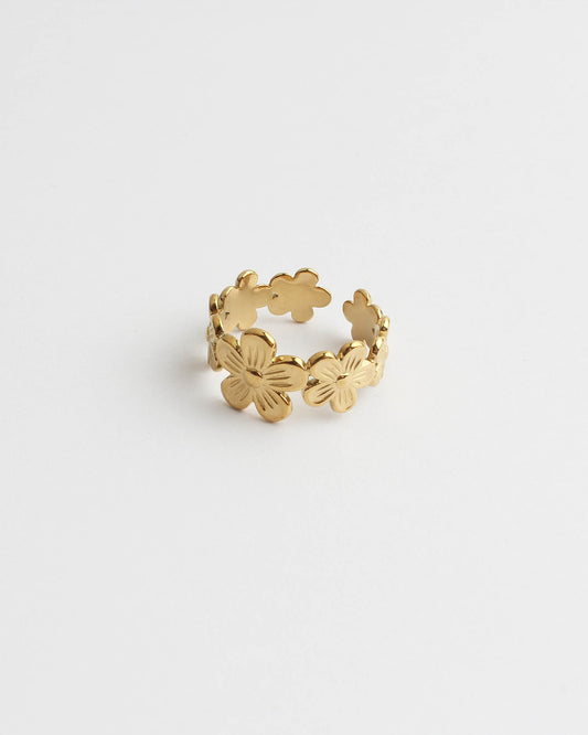 Flor Margarita Grande - Anillo - Acero inoxidable - Ajustable