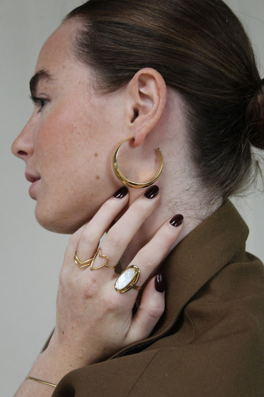 Doble onda - Anillo - Acero inoxidable - Ajustable