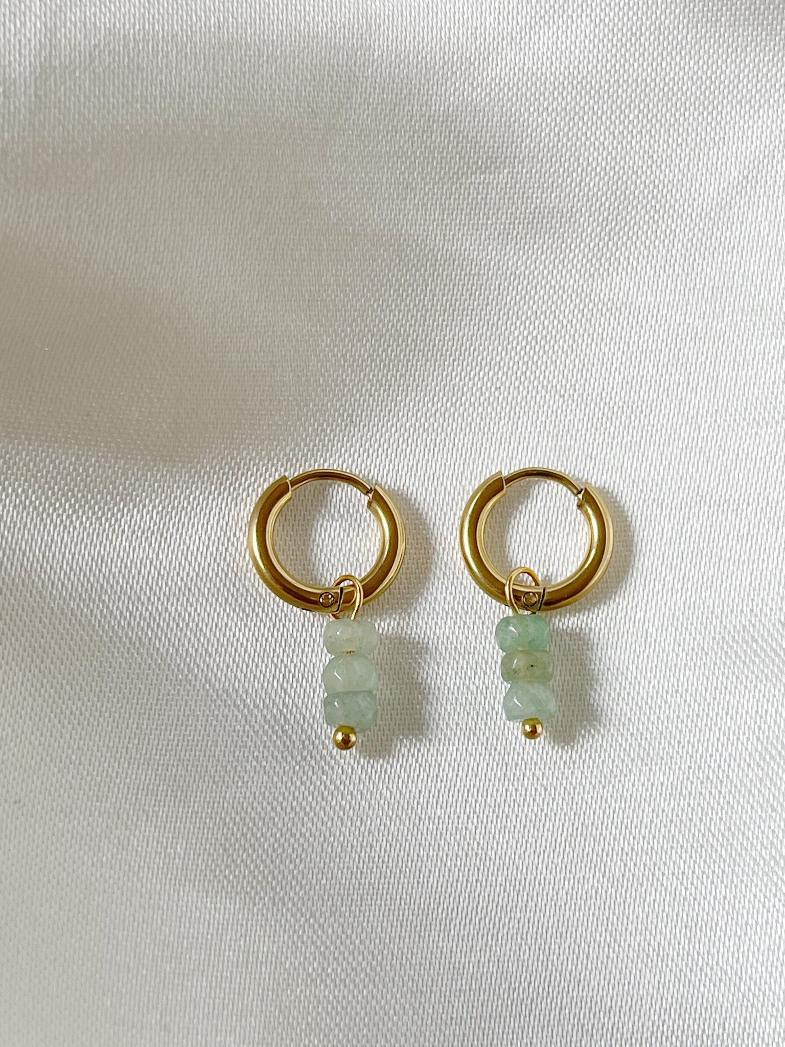 Luna - Pendientes - Piedra natural - Acero inoxidable
