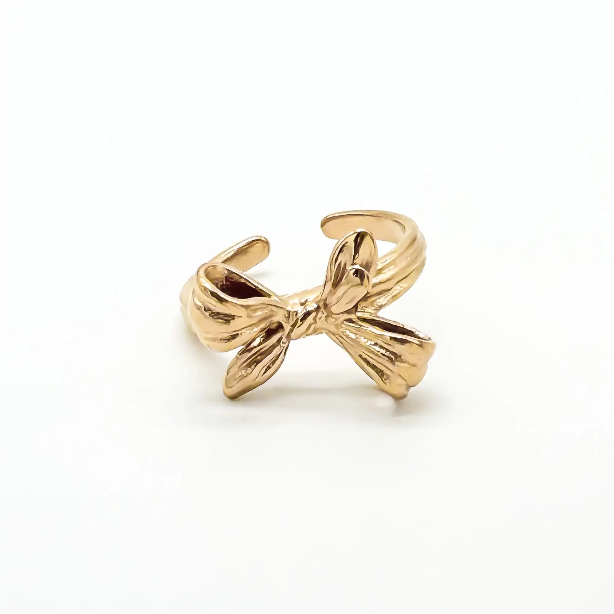 Bow Tie - Ring - Stainless Steel - Adjustable