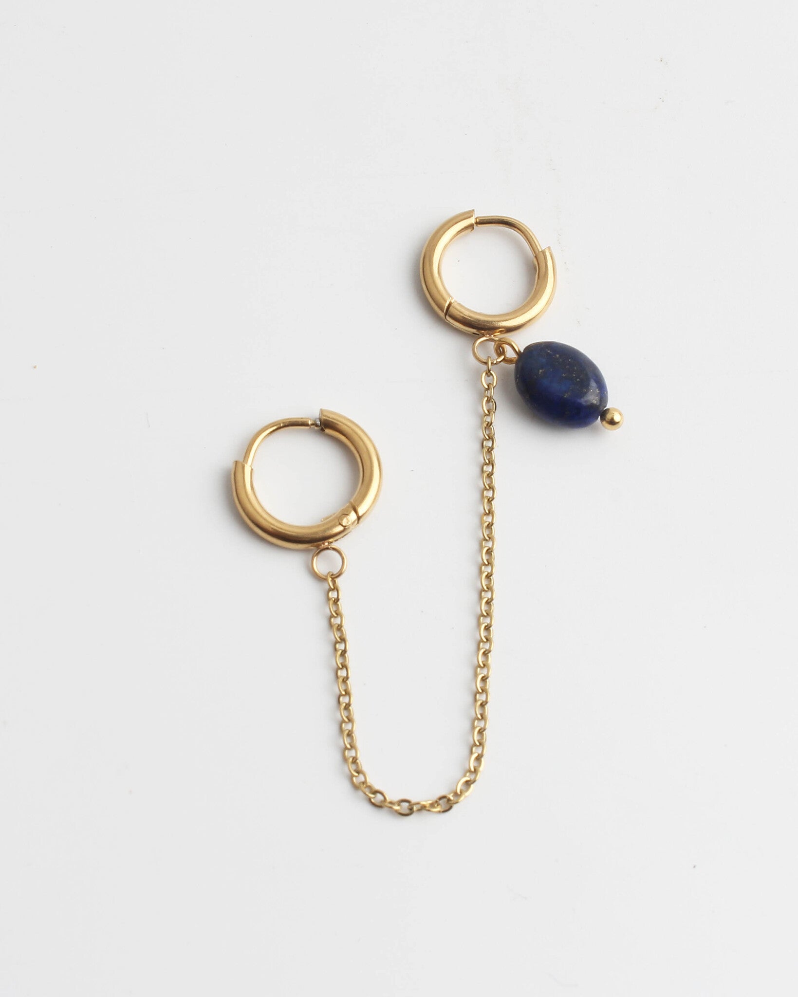 Natural stone - Double earring - Stainless Steel
