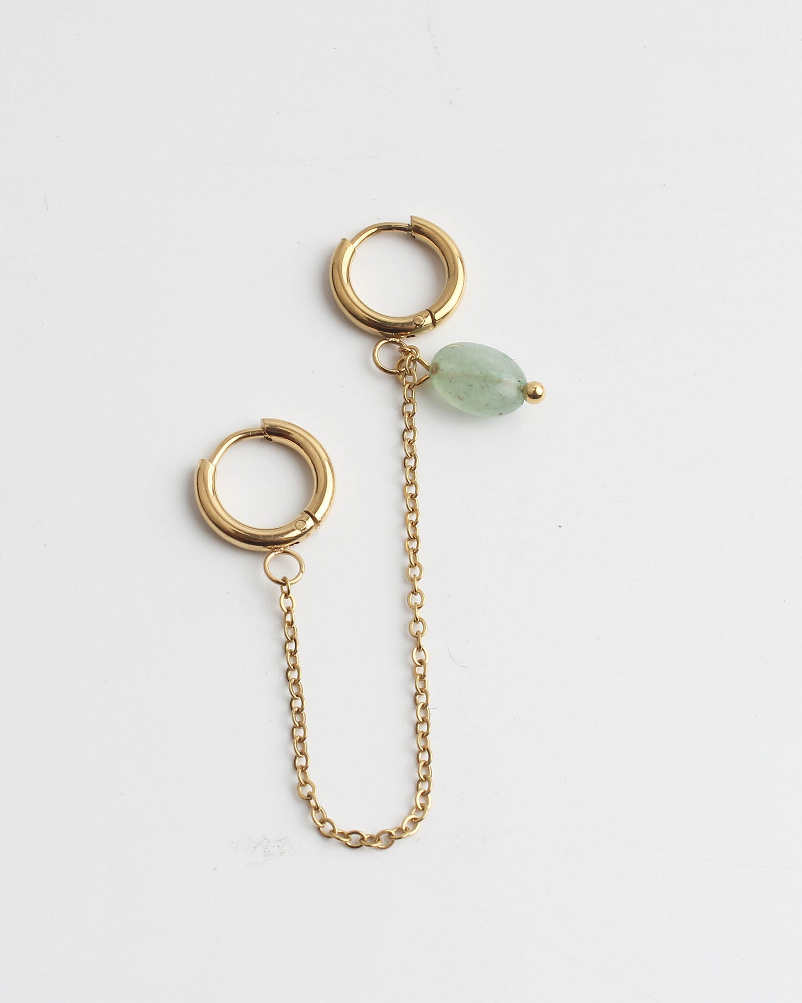 Natural stone - Double earring - Stainless Steel