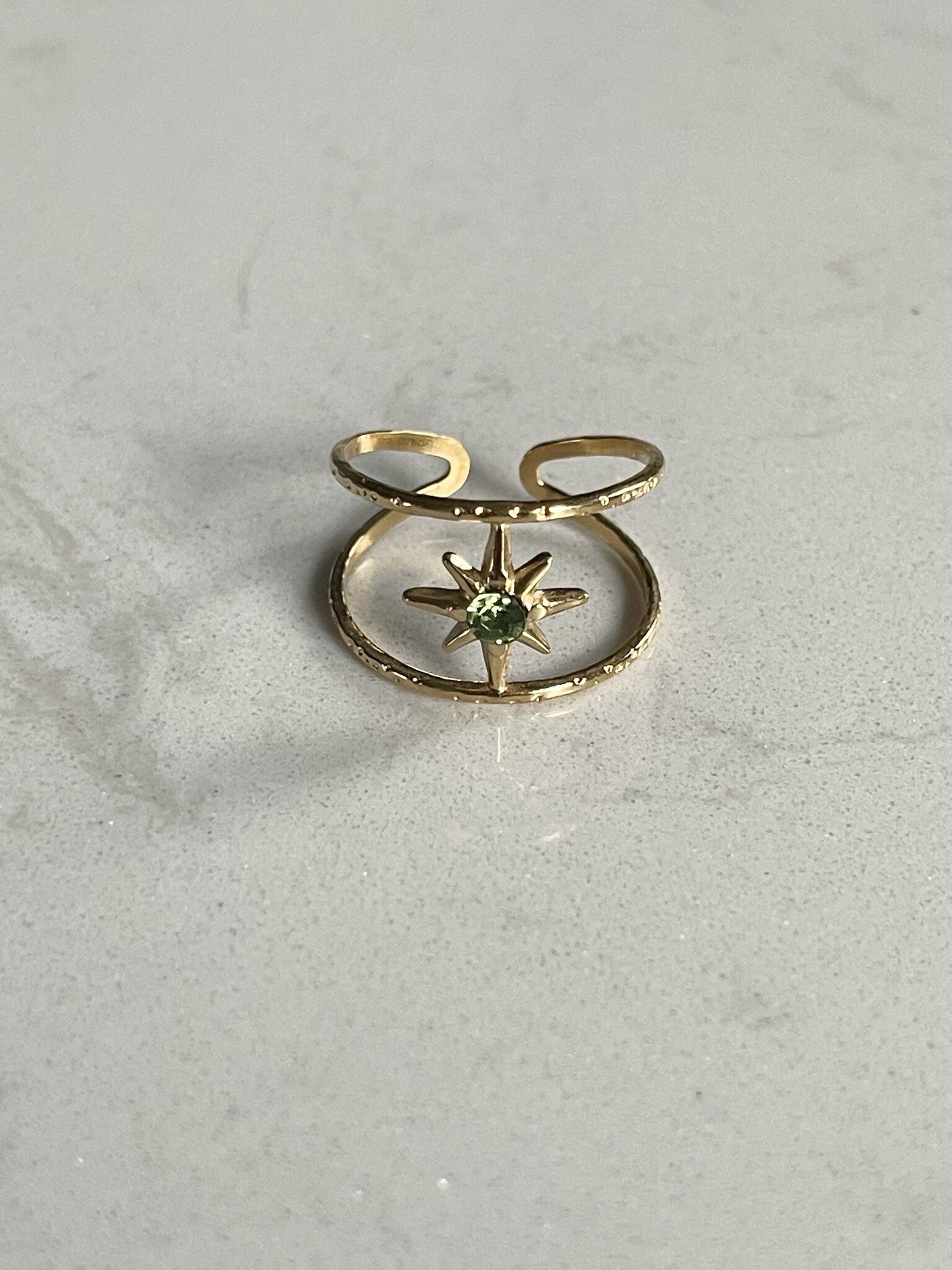 Starred - Ring - Stainless Steel - Adjustable