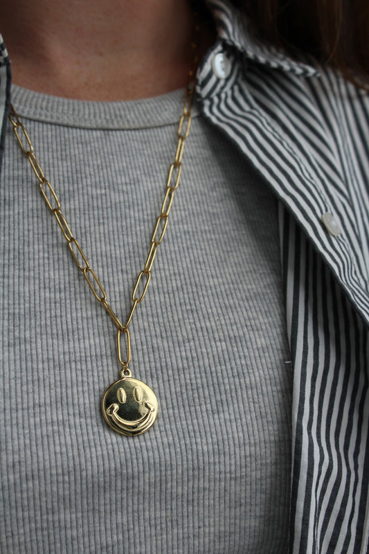 Happy - Necklace - Stainless Steel