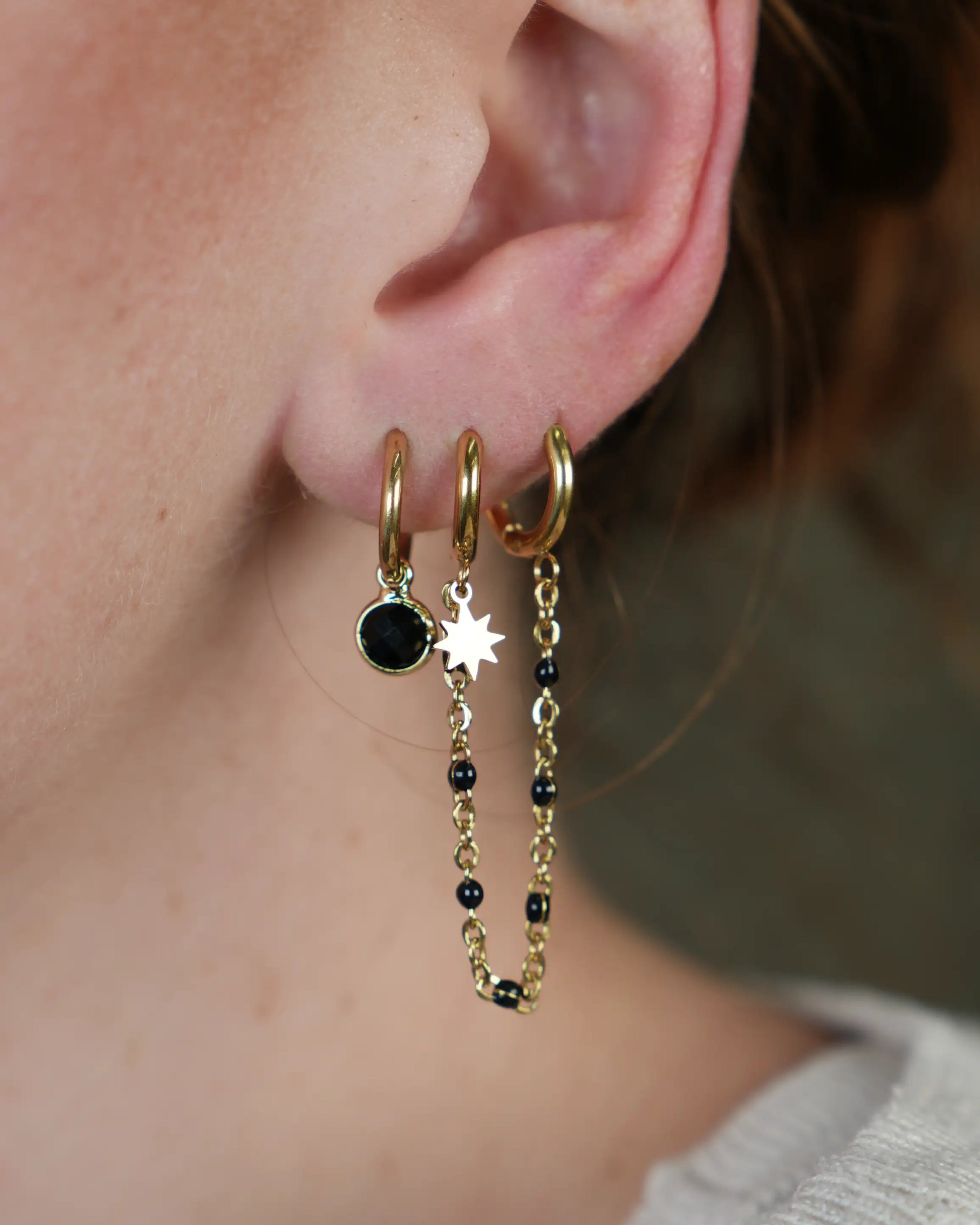 Stars - Double earring - Stainless Steel